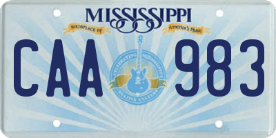 MS license plate CAA983