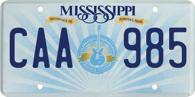 MS license plate CAA985
