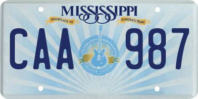 MS license plate CAA987