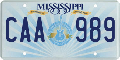 MS license plate CAA989