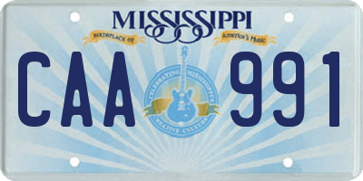 MS license plate CAA991