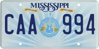 MS license plate CAA994