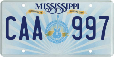 MS license plate CAA997