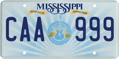 MS license plate CAA999