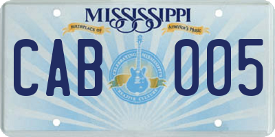 MS license plate CAB005