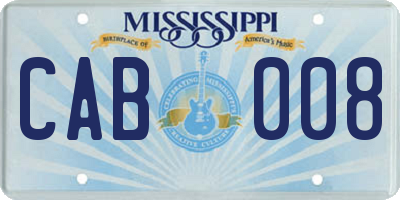 MS license plate CAB008