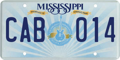 MS license plate CAB014