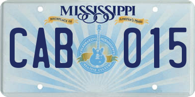 MS license plate CAB015