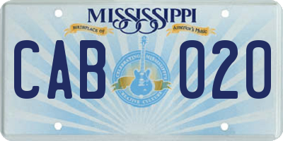 MS license plate CAB020