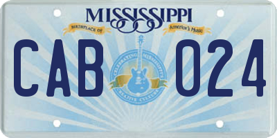 MS license plate CAB024
