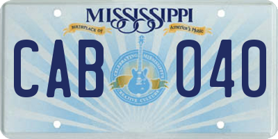 MS license plate CAB040