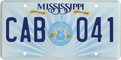 MS license plate CAB041