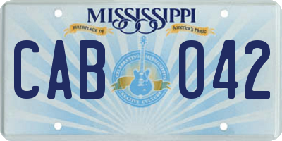 MS license plate CAB042