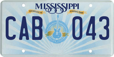 MS license plate CAB043