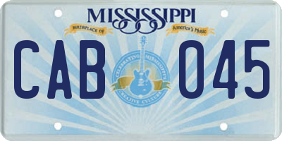MS license plate CAB045
