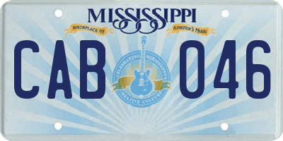 MS license plate CAB046