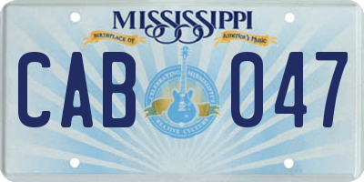 MS license plate CAB047