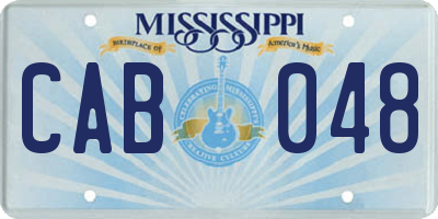 MS license plate CAB048