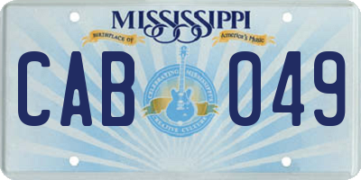 MS license plate CAB049