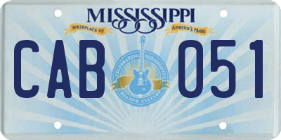 MS license plate CAB051