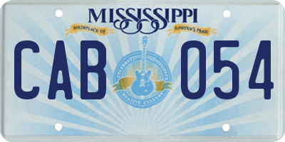 MS license plate CAB054