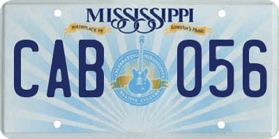 MS license plate CAB056