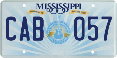 MS license plate CAB057