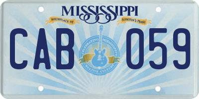MS license plate CAB059