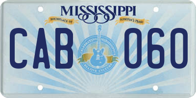 MS license plate CAB060