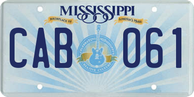 MS license plate CAB061