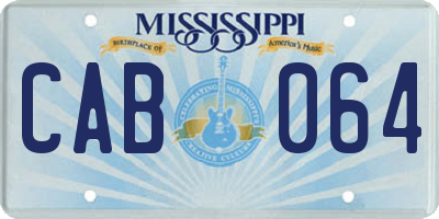 MS license plate CAB064