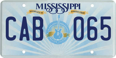 MS license plate CAB065