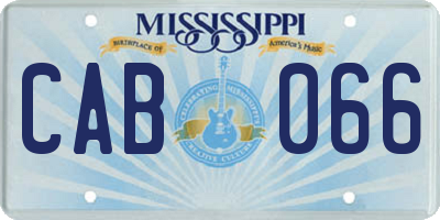MS license plate CAB066
