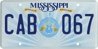 MS license plate CAB067