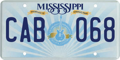 MS license plate CAB068