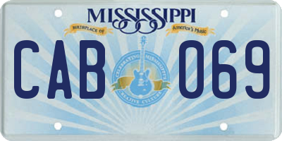 MS license plate CAB069