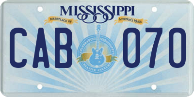 MS license plate CAB070