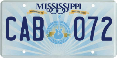 MS license plate CAB072
