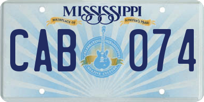 MS license plate CAB074