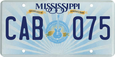 MS license plate CAB075