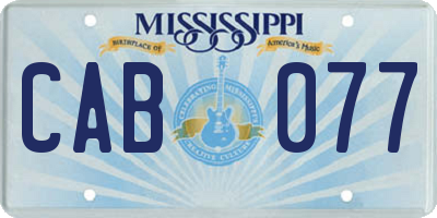 MS license plate CAB077