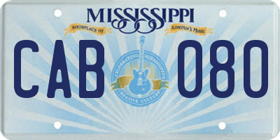 MS license plate CAB080