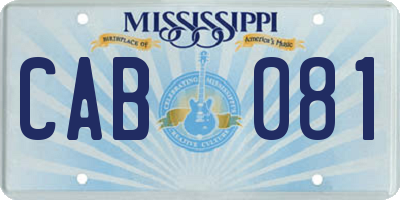 MS license plate CAB081