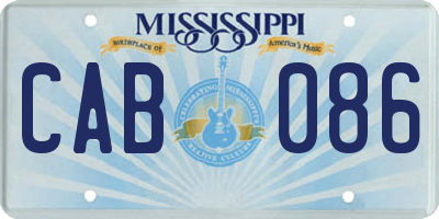 MS license plate CAB086