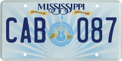 MS license plate CAB087
