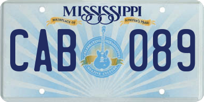 MS license plate CAB089