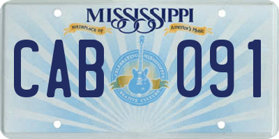 MS license plate CAB091
