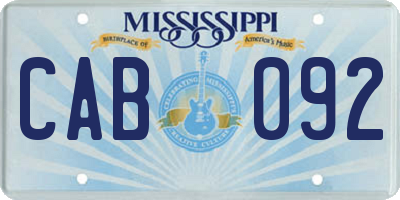MS license plate CAB092