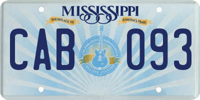 MS license plate CAB093