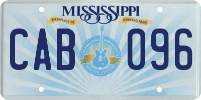 MS license plate CAB096